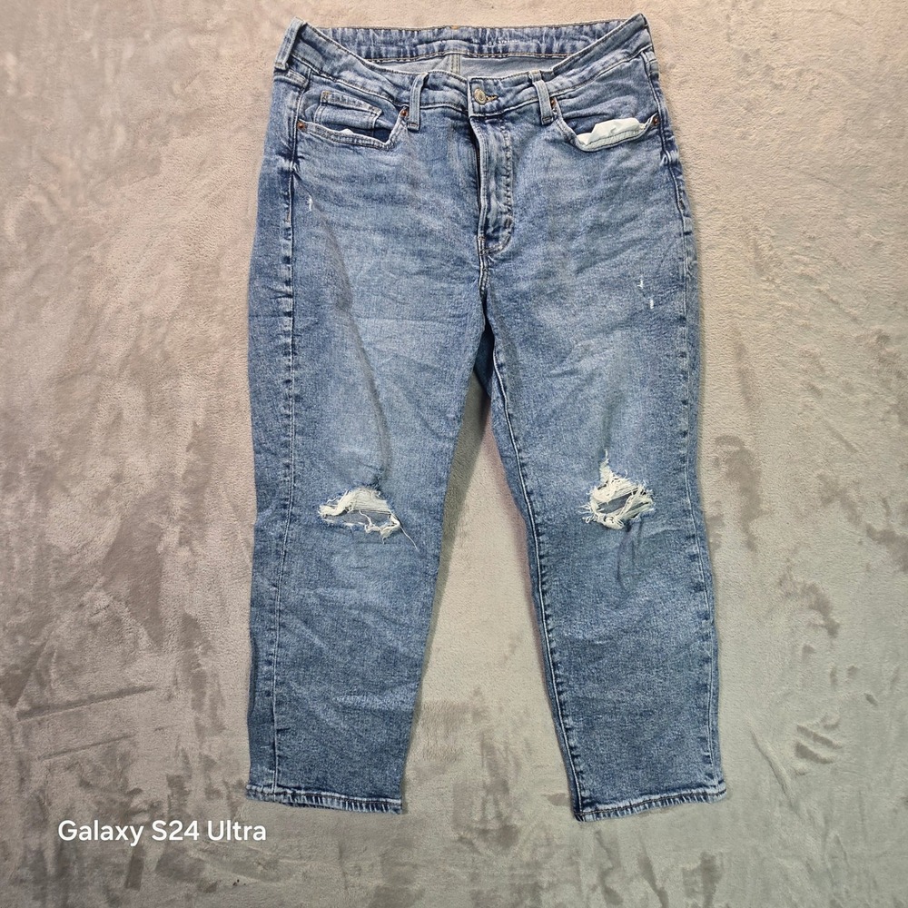 Old Navy OG Straight High Rise Jeans Light Wash 14 Petite Secret Smooth Pockets